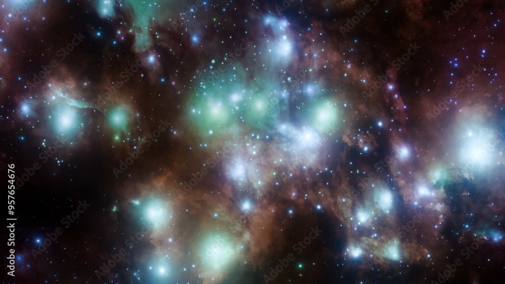 Canvas Prints realistic galaxy nebula with bright stars and space clouds