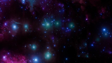 Spectacular Cosmic Nebula in Vivid Colors with Stars