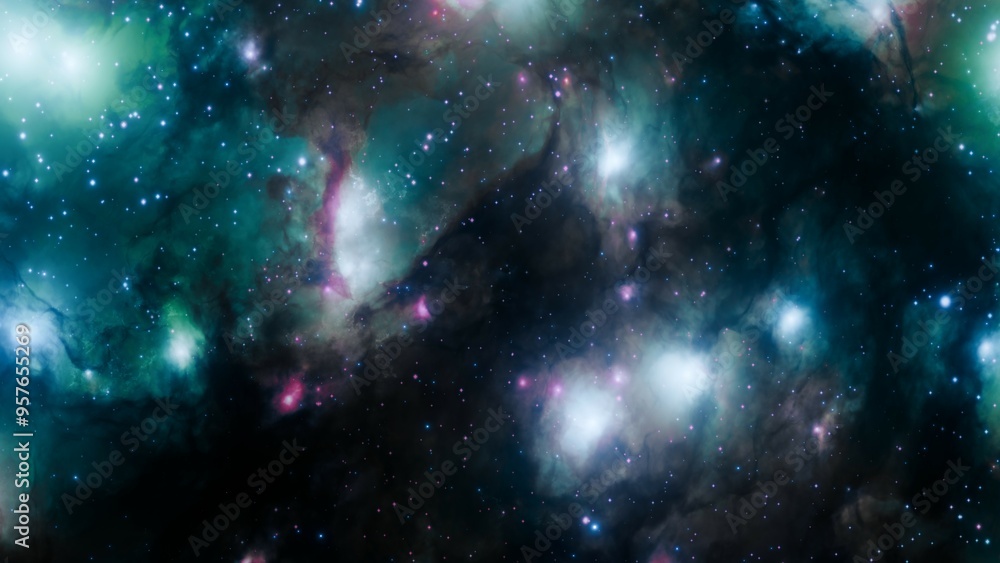 Canvas Prints fantasy outer space nebula background with stars and planets