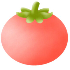 Big red tomato on transparent background