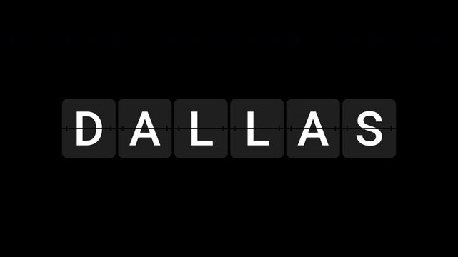 Dallas Airport Flip Board Text on black and green background