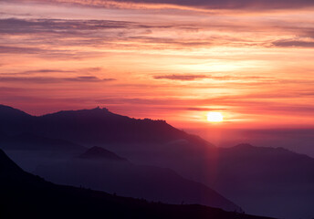 sunset over the mountains