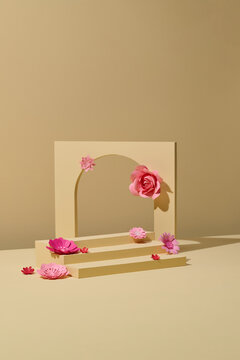 Abstract minimalist scene with geometric forms. 