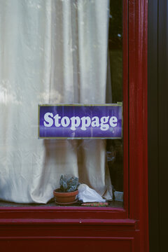The window of a vintage cafe store in Paris