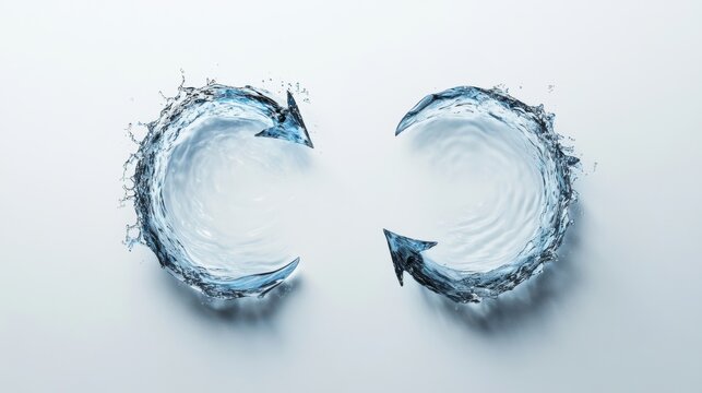 The Everlasting Flow: Two water arrows gracefully intertwine, symbolizing the perpetual cycle of life, renewal, and interconnectedness. 