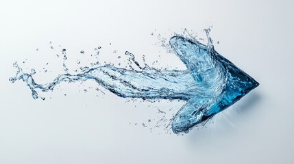 Water Arrow: A refreshing and dynamic water arrow points forward, symbolizing progress, direction, and the power of fluidity.  The abstract design evokes a sense of movement and momentum, perfect for 