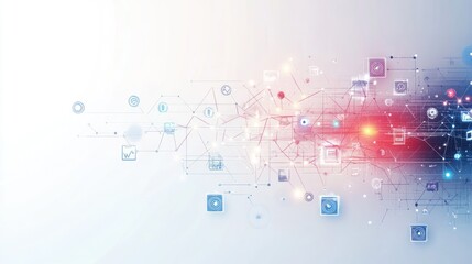 Abstract Technology Background with Connected Icons