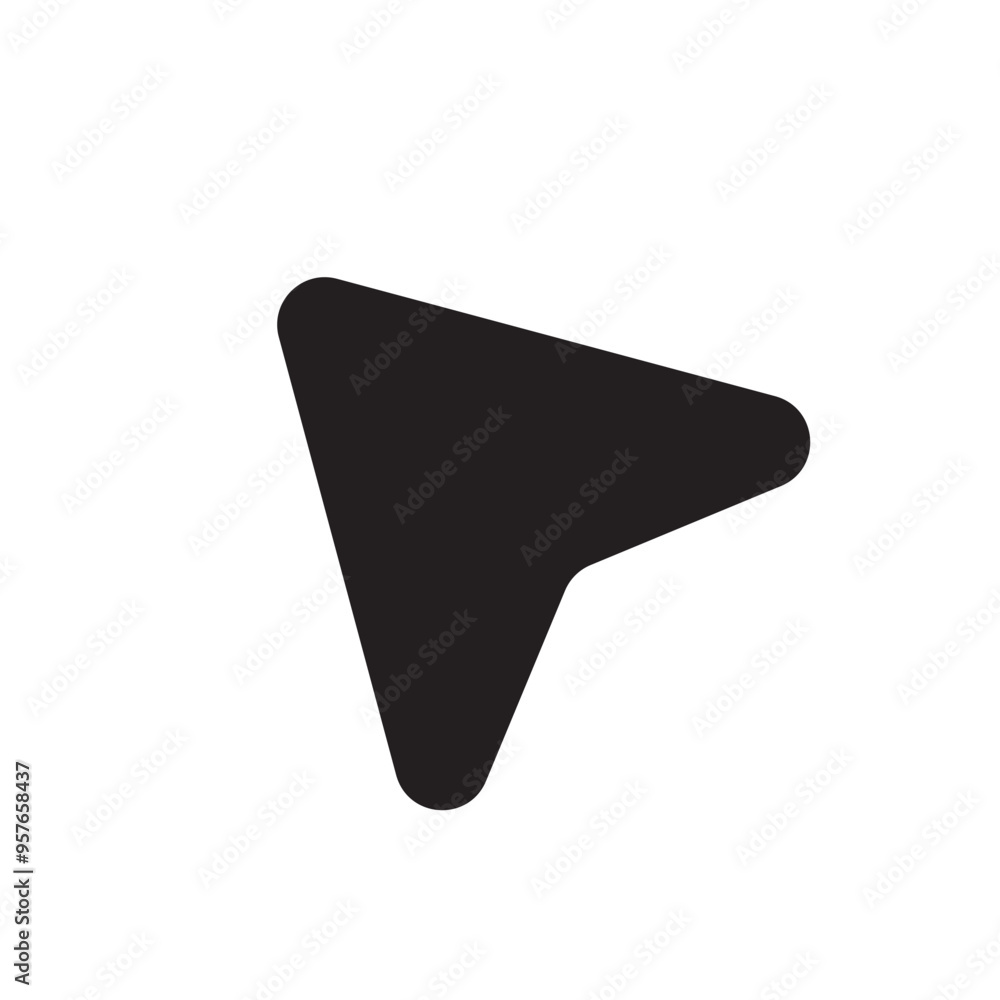 Poster minimalist pointer icon. simple black arrow. navigation symbol. vector illustration.