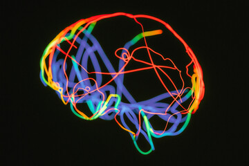 Neon Brain Illustration