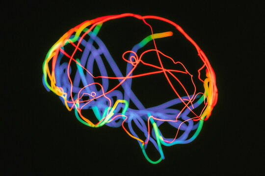Neon Brain Illustration