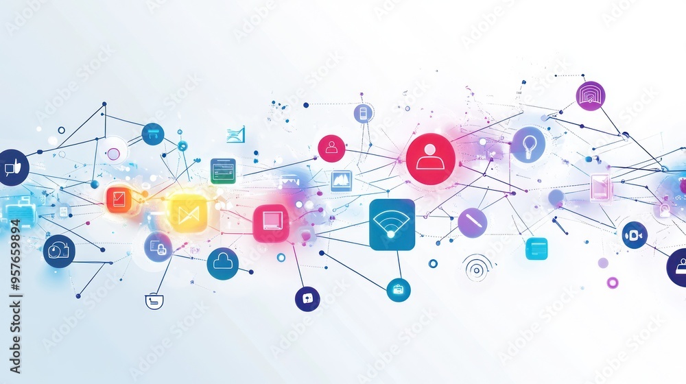 Poster interconnected digital world: a visual representation of global network