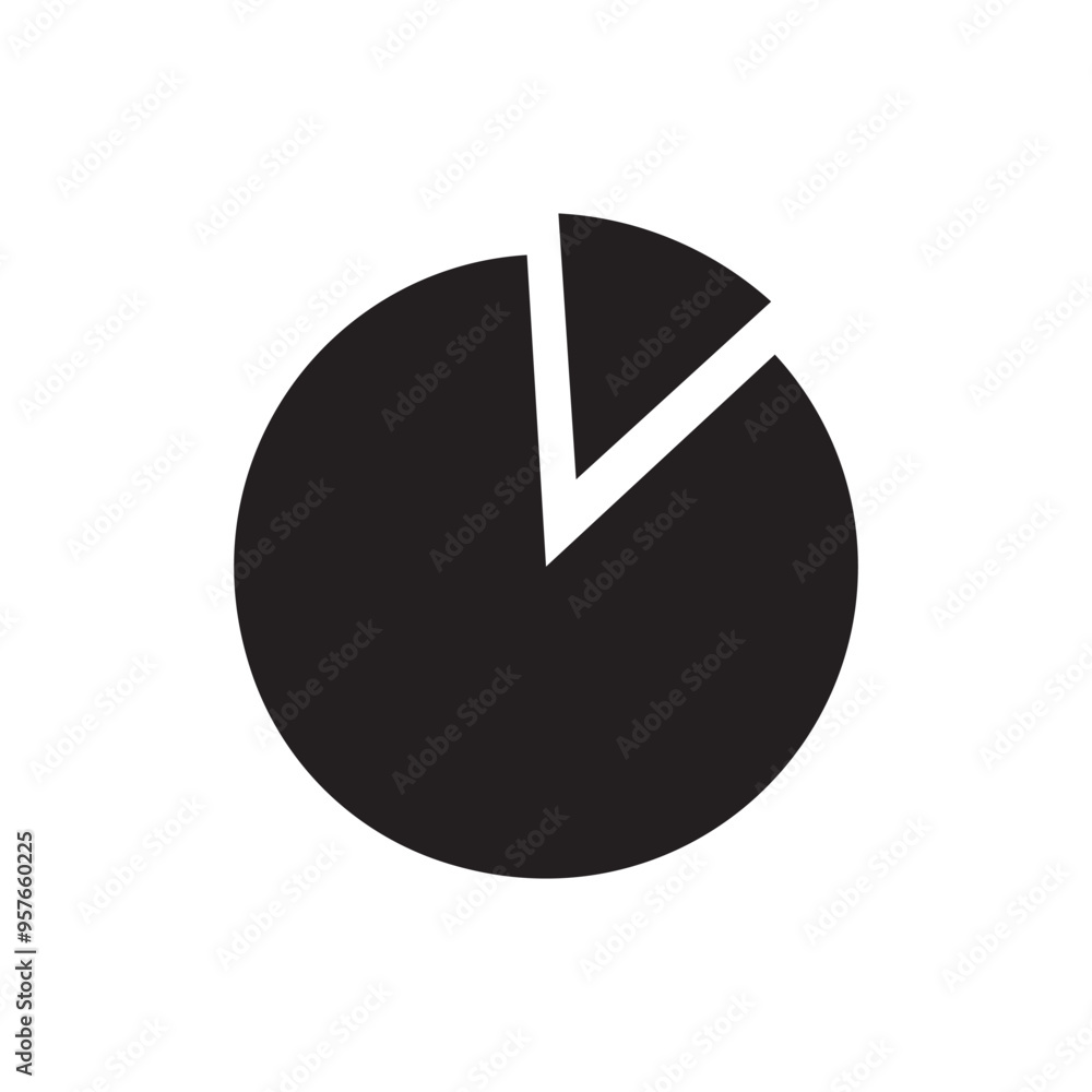 Poster pie chart icon. data analysis symbol. circular graph design. simple black and white.