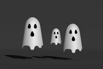 3d ghost halloween concept