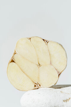 Garlic on white background