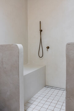 Walk in rendered shower
