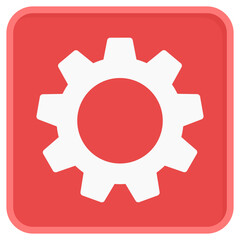 Settings gear cog icon vector isolated on white background.