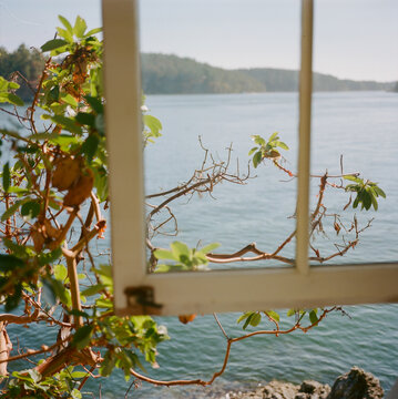 Open sea seen through a window