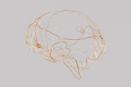 Gold Brain Illustration