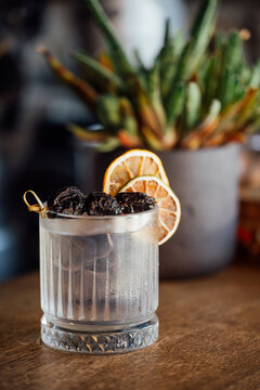 Plum vodka cocktail