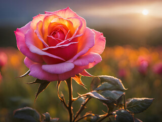 Fototapeta premium pink rose in the garden