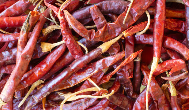 Arbol Dried Peppers Background