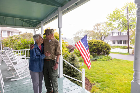 Senior Citizen  Veteran Portrait at home  with family
