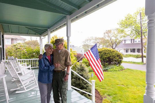 Senior  Veteran Portrait at home  with family