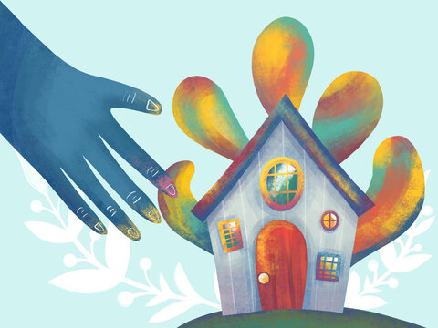 The concept of a dream about own comfortable home