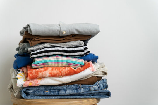 Stack of Folded Clean Clothes


