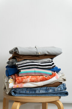 Stack of Folded Clean Clothes



