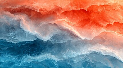 Abstract  Blue and Orange Swirls