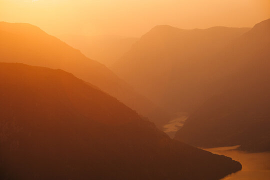 Sunset over mountains