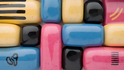 background of multi-colored polished stones