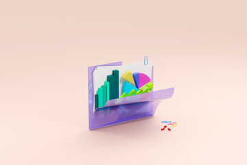 Open folder - data visualization business concept