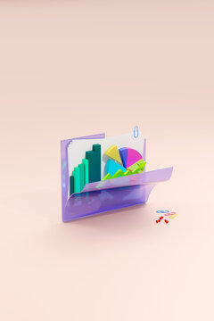 Open folder - data visualization business concept