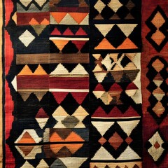 Fototapeta premium 9. **South American Inca textile pattern with geometric shapes.**