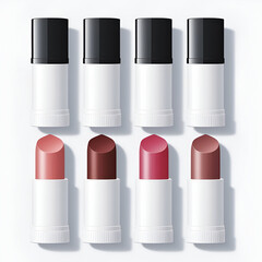 Obraz premium Cosmetic mock up bottles on brick background . Branding identity mockup concept.