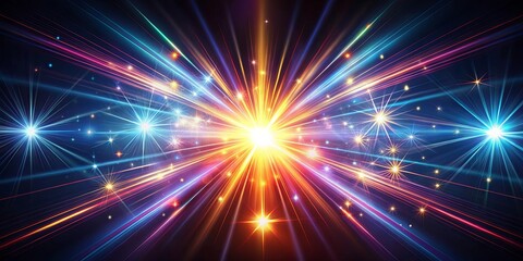 Naklejka premium Flares of light with glowing streaks on dark backgrounds a mesmerizing display of dynamic light patterns and colors
