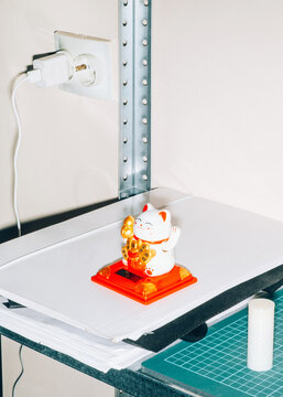 Maneki neko on shelf