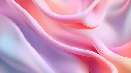 Obraz premium Flowing pastel curves, smooth fabric-like texture, abstract background