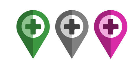 Fototapeta premium Hospital Map Pin Icon isolated background