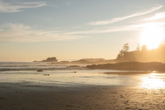 Beautiful Sandy Beach. Cox Bay, Vancouver Island, Canada