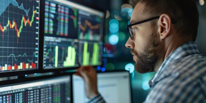 A data analyst processing complex financial data sets using advanced software tools with precision - Powered by Adobe