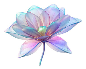 Fototapeta premium A Flower with Transparent, Holographic Petals That Shift Colors with Every Movement