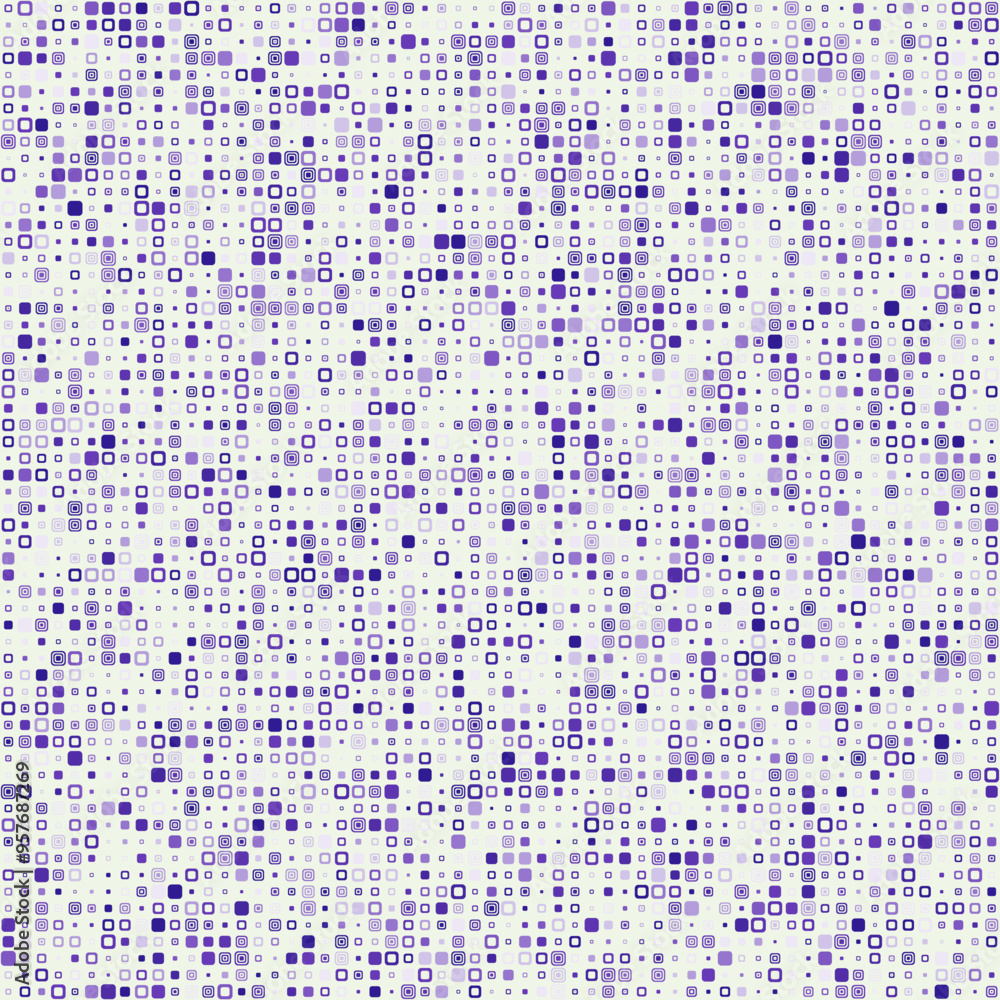 Poster seamless background pattern featuring various style rounded squares in multiple light, muted pastel 