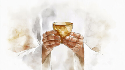 Communion sacred sacrament where believers partake of bread and wine, symbolizing body and blood Jesus Christ, and reaffirming their faith and commitment their religion through this holy rite.