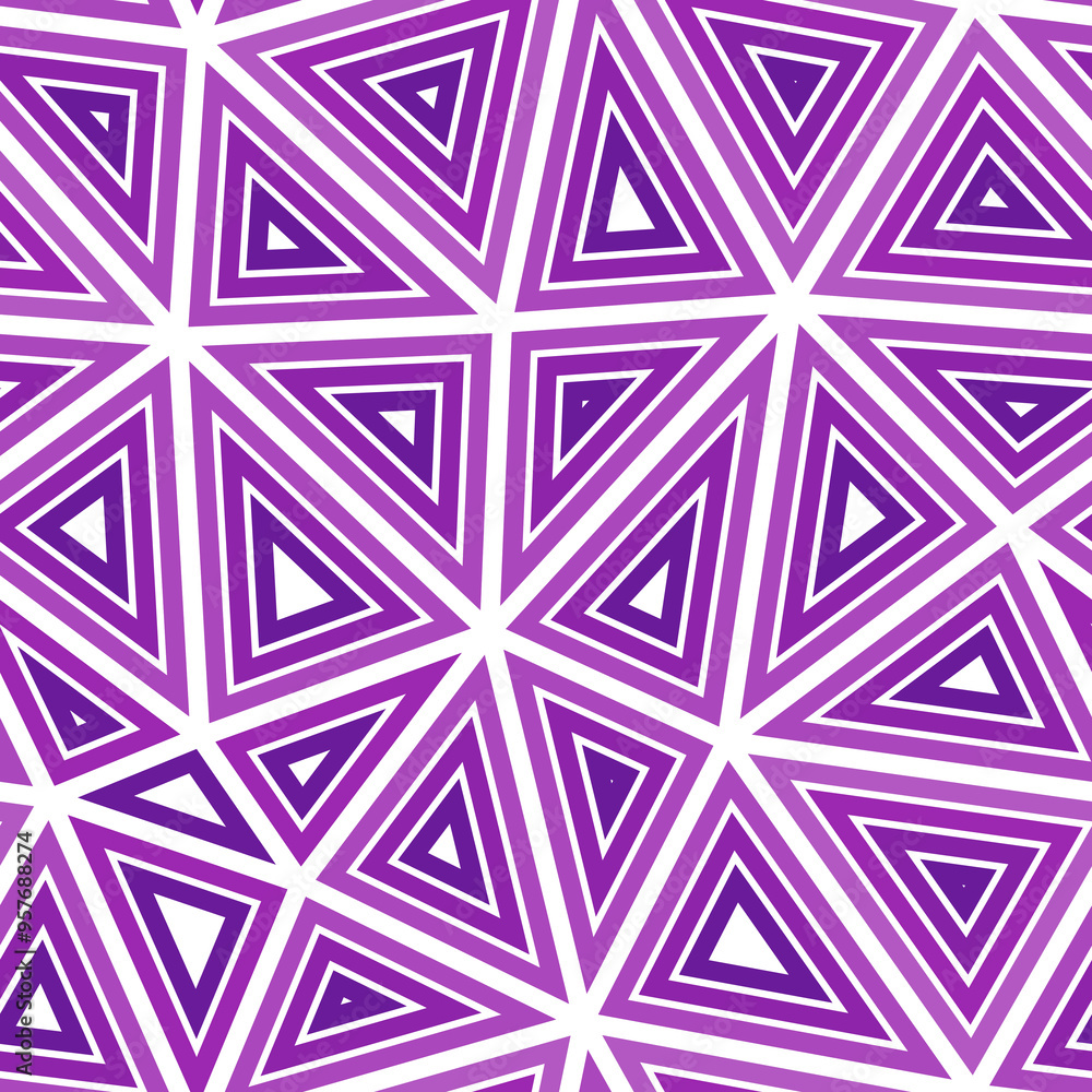 Poster tileable abstract background with big triangles and multiple repeated inner triangles in a single co