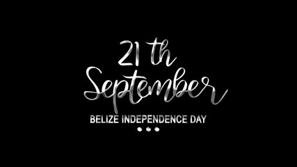 Belize Independence Day Text Animation on Silver Color. Great for Belize Independence Day Celebrations, for banner, social media feed wallpaper stories.