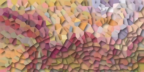 3D Abstract Seamless Multicolor Retro Mosaic Pattern and Quartz Crystal Pixel Diagram Background. for Fabric Printing, Website Background, Presentations, Brochures, and Luxury/Premium Packaging