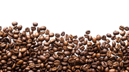 Coffee Beans Thrown  - Isolated On Transparent Background , Quality Enhanced With Ai 